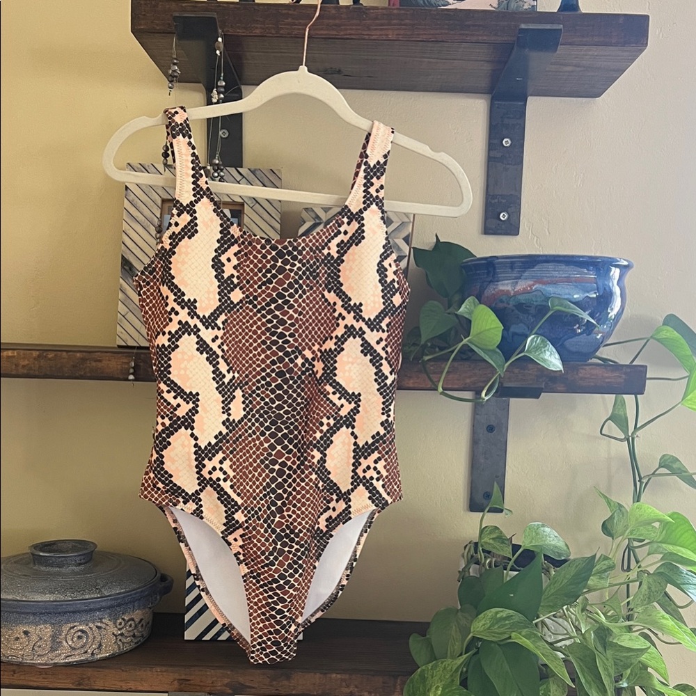 Shinestar Brown Snake Print Swimsuit